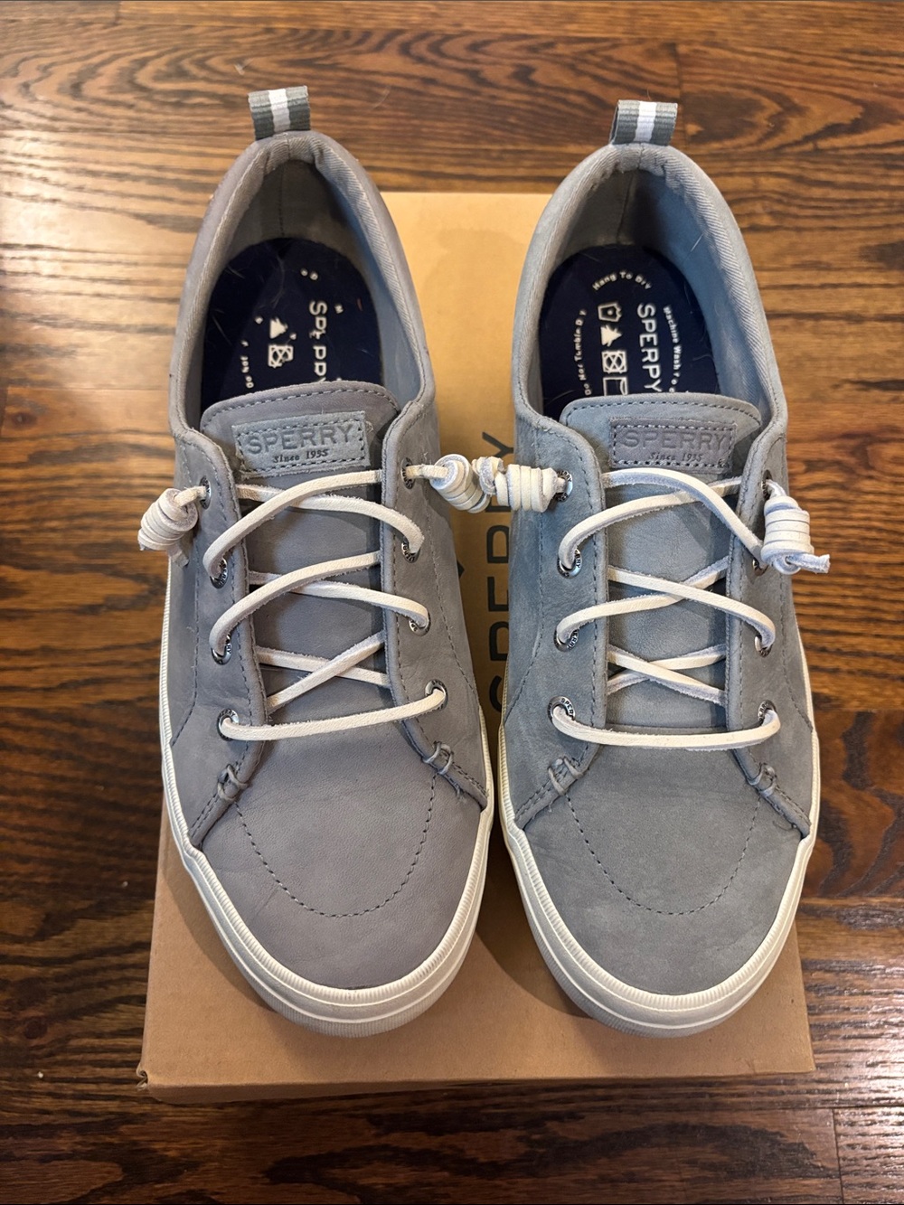 Sperry women Light Gray Suede Boat Shoes